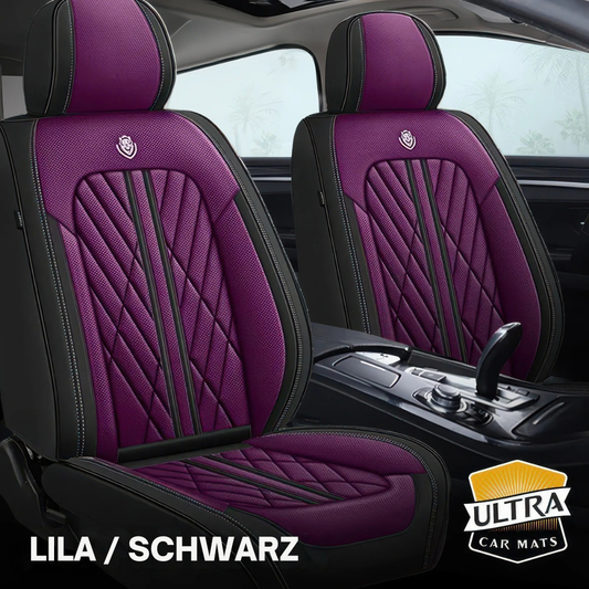 Premium Autositzbezug aus Leder - Lila/Schwarz