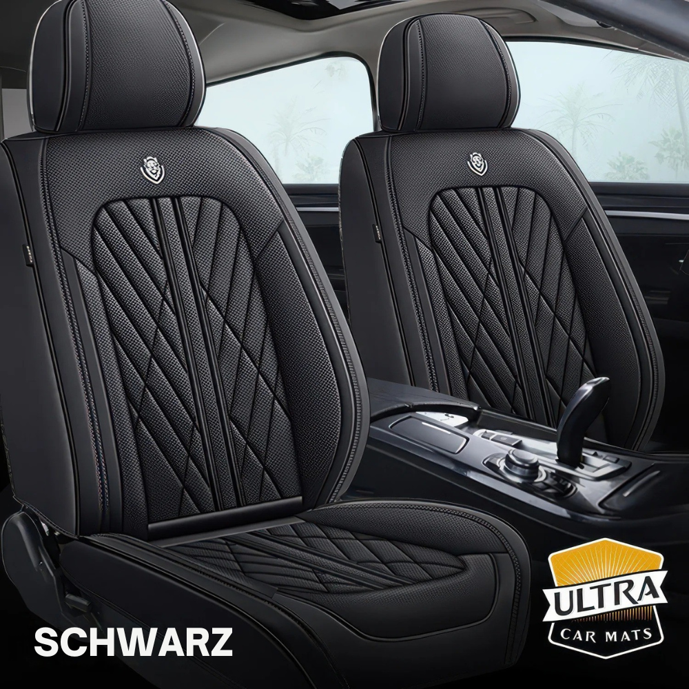 Premium Autositzbezug aus Leder - Schwarz