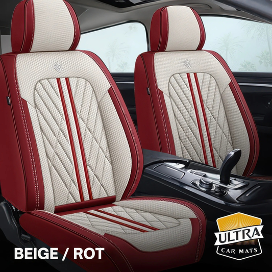Premium Premium Autositzbezug aus Leder - Beige/Rot