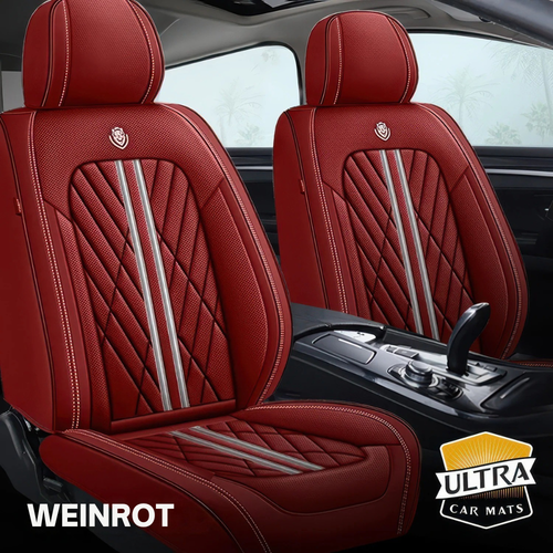 Premium Autositzbezug aus Leder - Weinrot