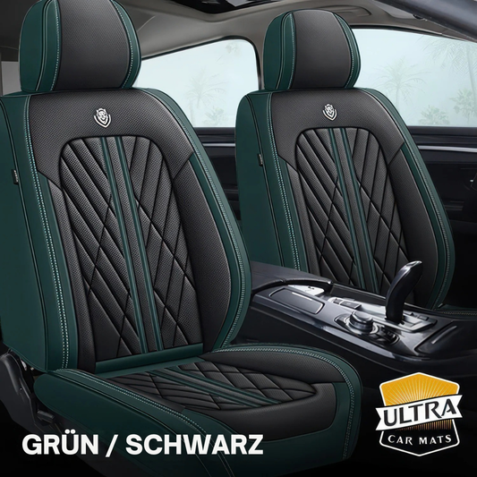 Premium Autositzbezug aus Leder - Grün/Schwarz