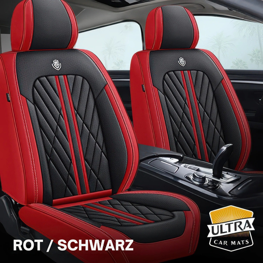 Premium Autositzbezug aus Leder - Rot/Schwarz