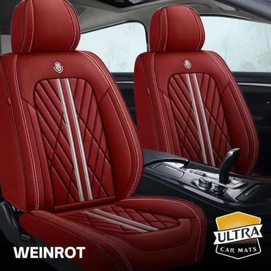 Premium Autositzbezug aus Leder - Weinrot