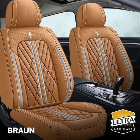 Premium Autositzbezug aus Leder - Braun