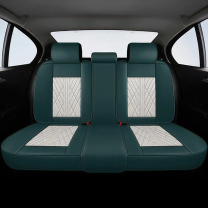Premium Autositzbezug aus Leder - Beige/Grün