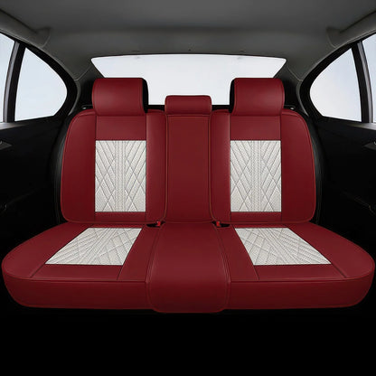 Premium Premium Autositzbezug aus Leder - Beige/Rot