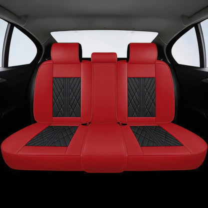 Premium Autositzbezug aus Leder - Rot/Schwarz