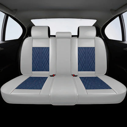 Premium Autositzbezug aus Leder - Blau/Grau