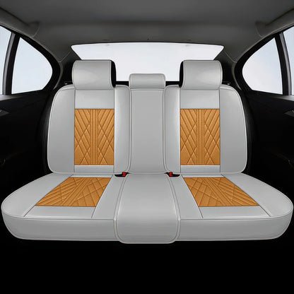 Premium Autositzbezug aus Leder - Braun/Grau