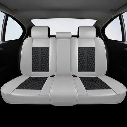 Premium Autositzbezug aus Leder - Grau/Schwarz