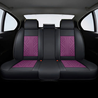 Premium Autositzbezug aus Leder - Lila/Schwarz